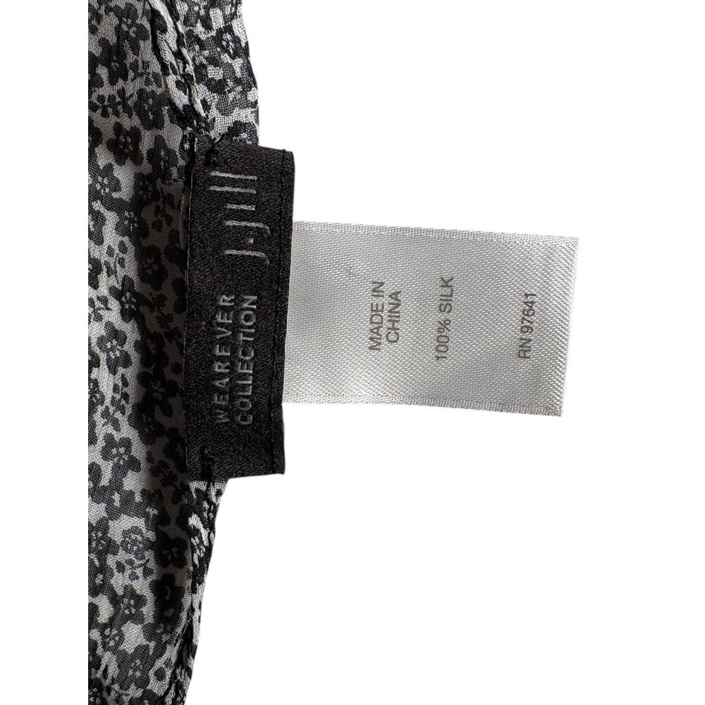 J. Jill 100% Silk Floral Women's Scarf Black Purple 20x64 - Picture 4 of 7